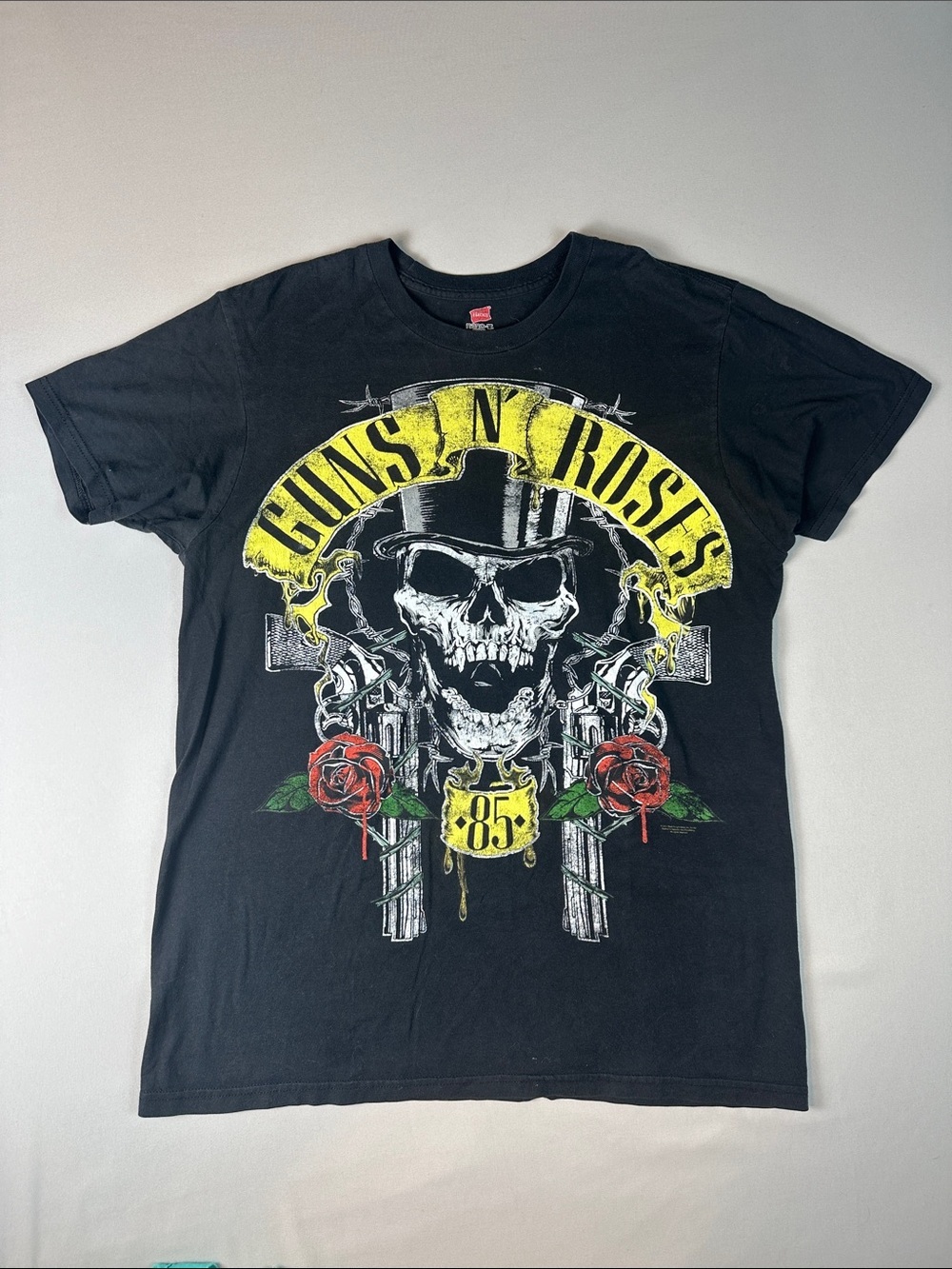 Hanes Black Guns N' Roses Graphic Shirt Music Tee Crew Neck